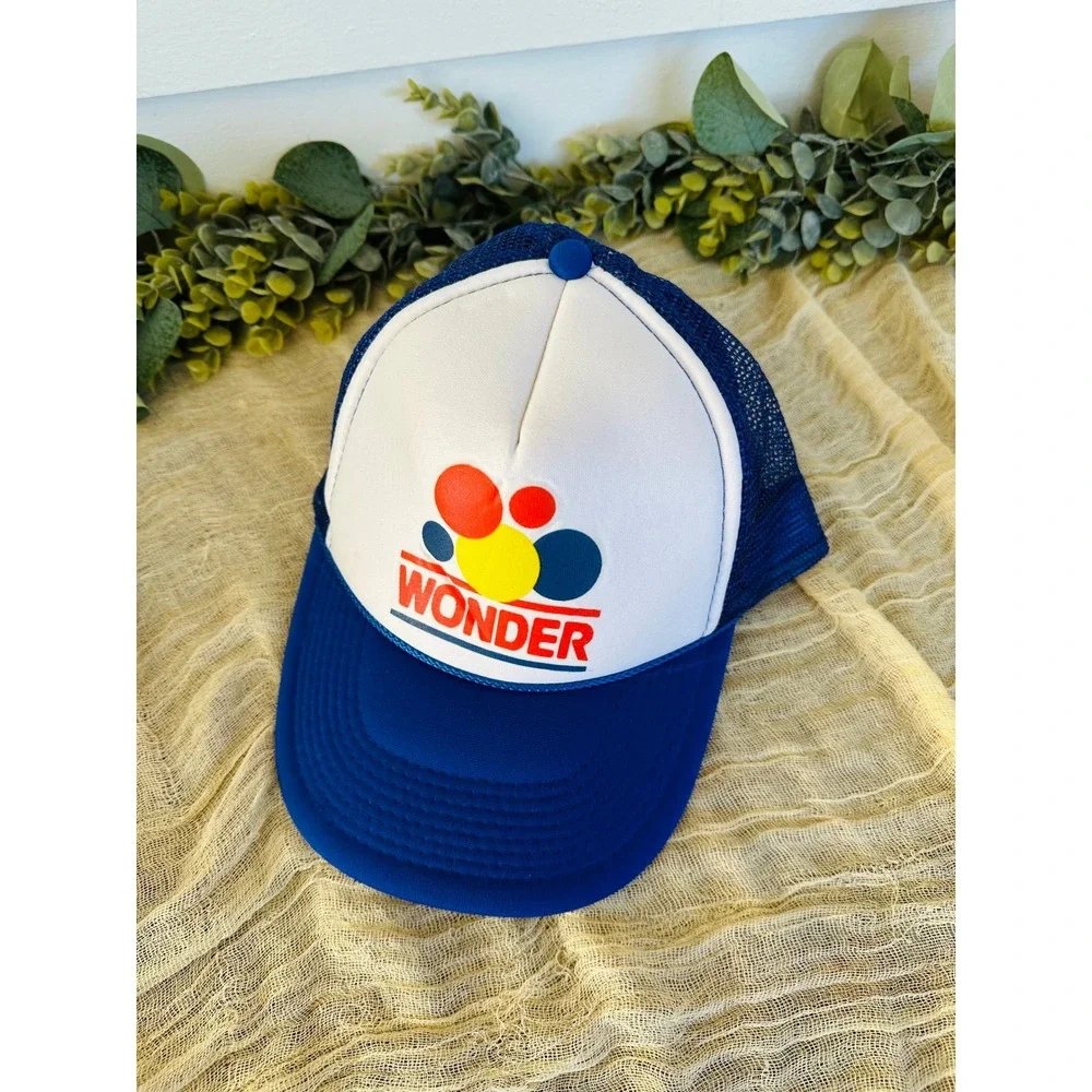 Vintage Wonder‎ Bread blue white Snapback Mesh trucker Cap hat blue Otto 32-468